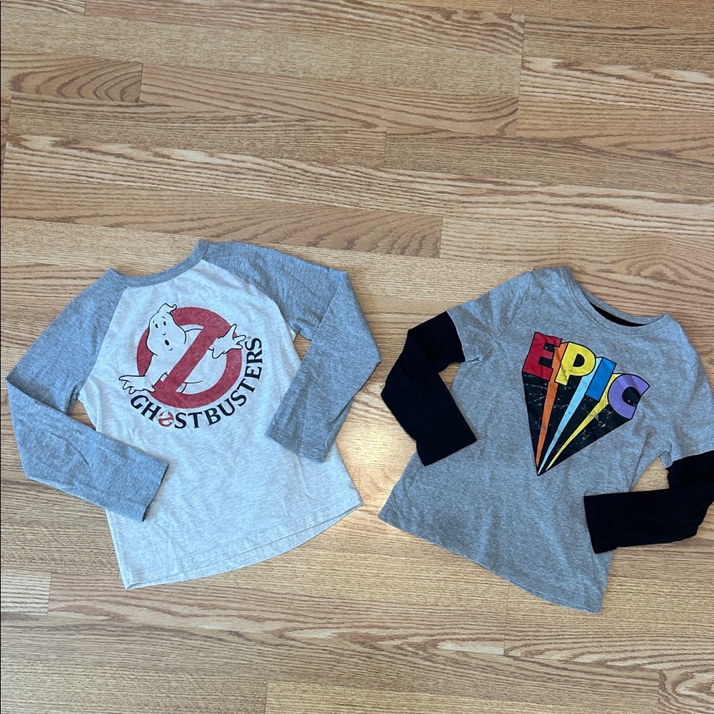 Lot of boys long sleeve tops sz 7 Ghostbusters and Epic
